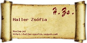 Haller Zsófia névjegykártya